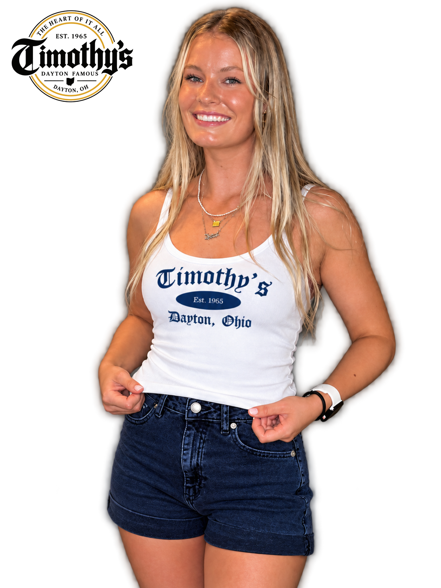 Timothy's Women's Spaghetti Strap Tank White